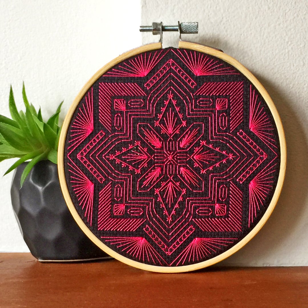 Radiance Blackwork Embroidery Pattern—Accessible