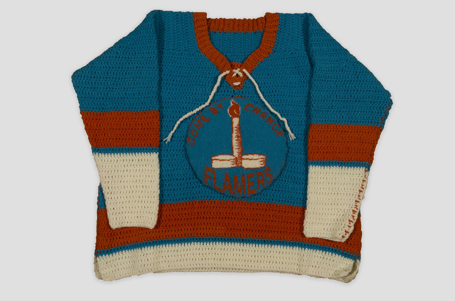 image description: a handmade replica hockey jersey