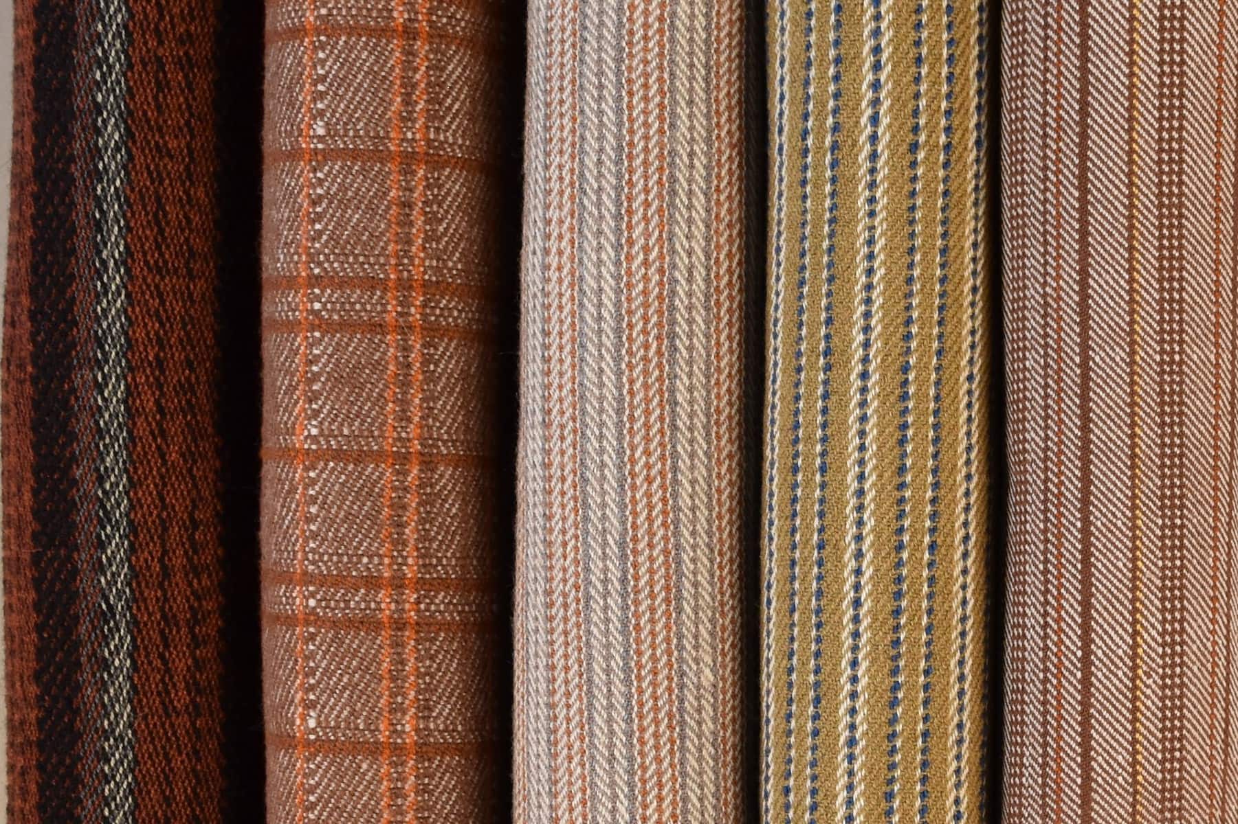image description: samples of handwoven fabric