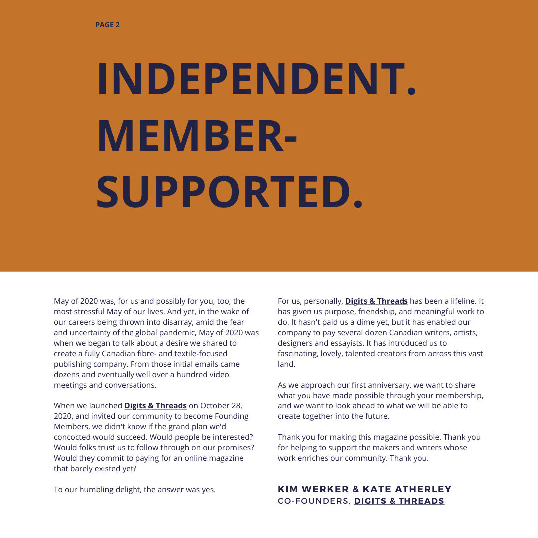 Image description: Page 3 of membership report, including a bold heading that says, "Independent, member-supported."