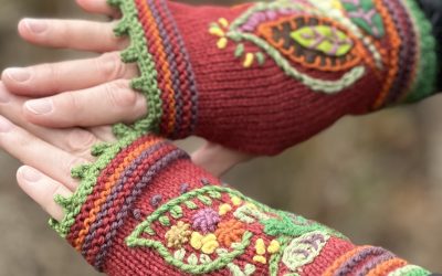 Embellishing Hand Knits Part Two: Embroidered Hand Warmers